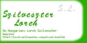 szilveszter lorch business card